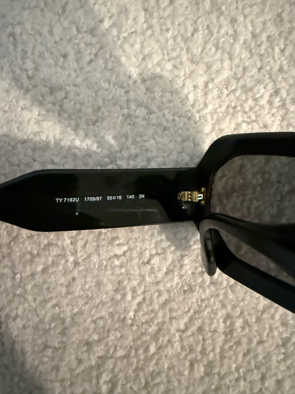 Tory Burch Black Geometric Sunglasses with Orange Case - Picture 4 of 6